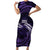 Manua Segaula American Samoa High School Personalized Short Sleeve Bodycon Dress Polynesian Wave Style