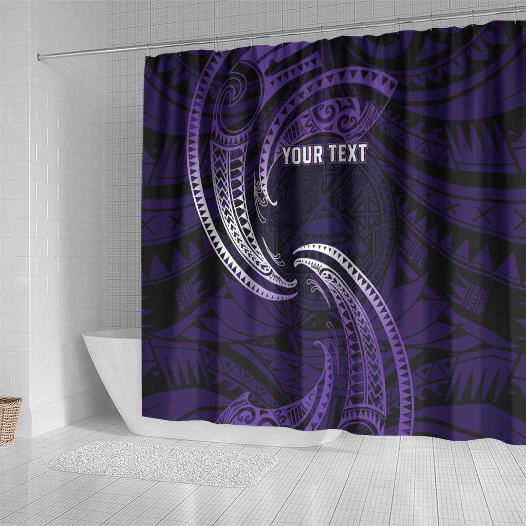 Manua Segaula American Samoa High School Personalized Shower Curtain Polynesian Wave Style