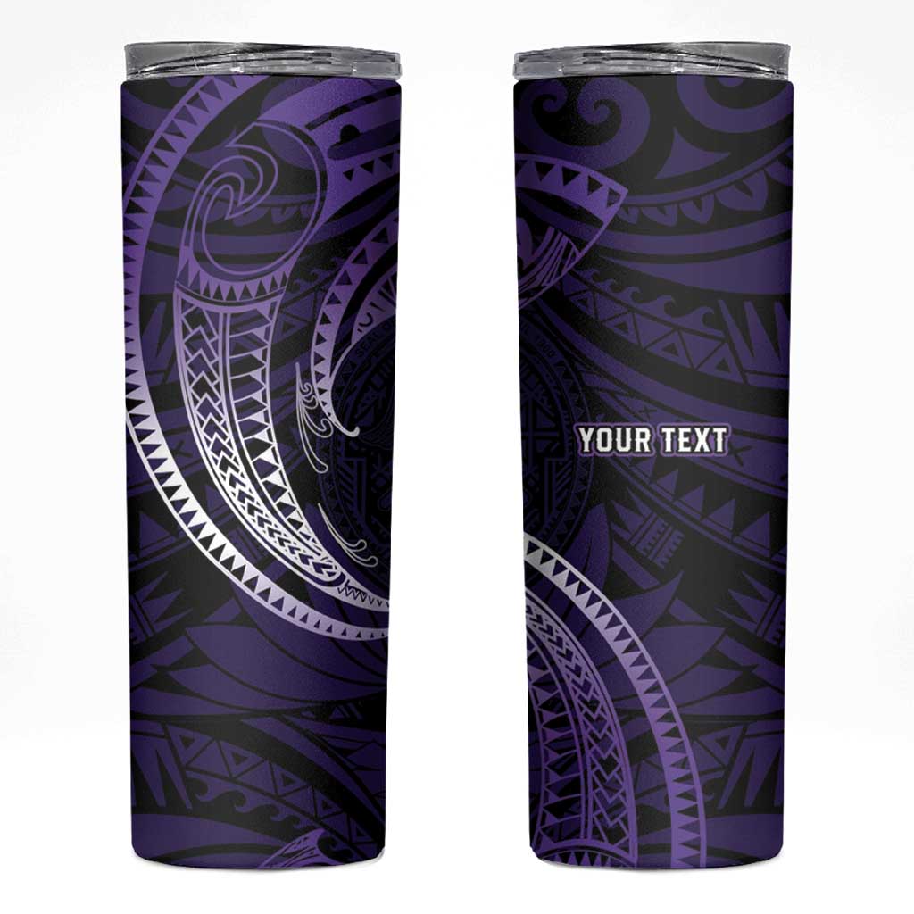 Manua Segaula American Samoa High School Personalized Skinny Tumbler Polynesian Wave Style