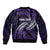 Manua Segaula American Samoa High School Personalized Sleeve Zip Bomber Jacket Polynesian Wave Style