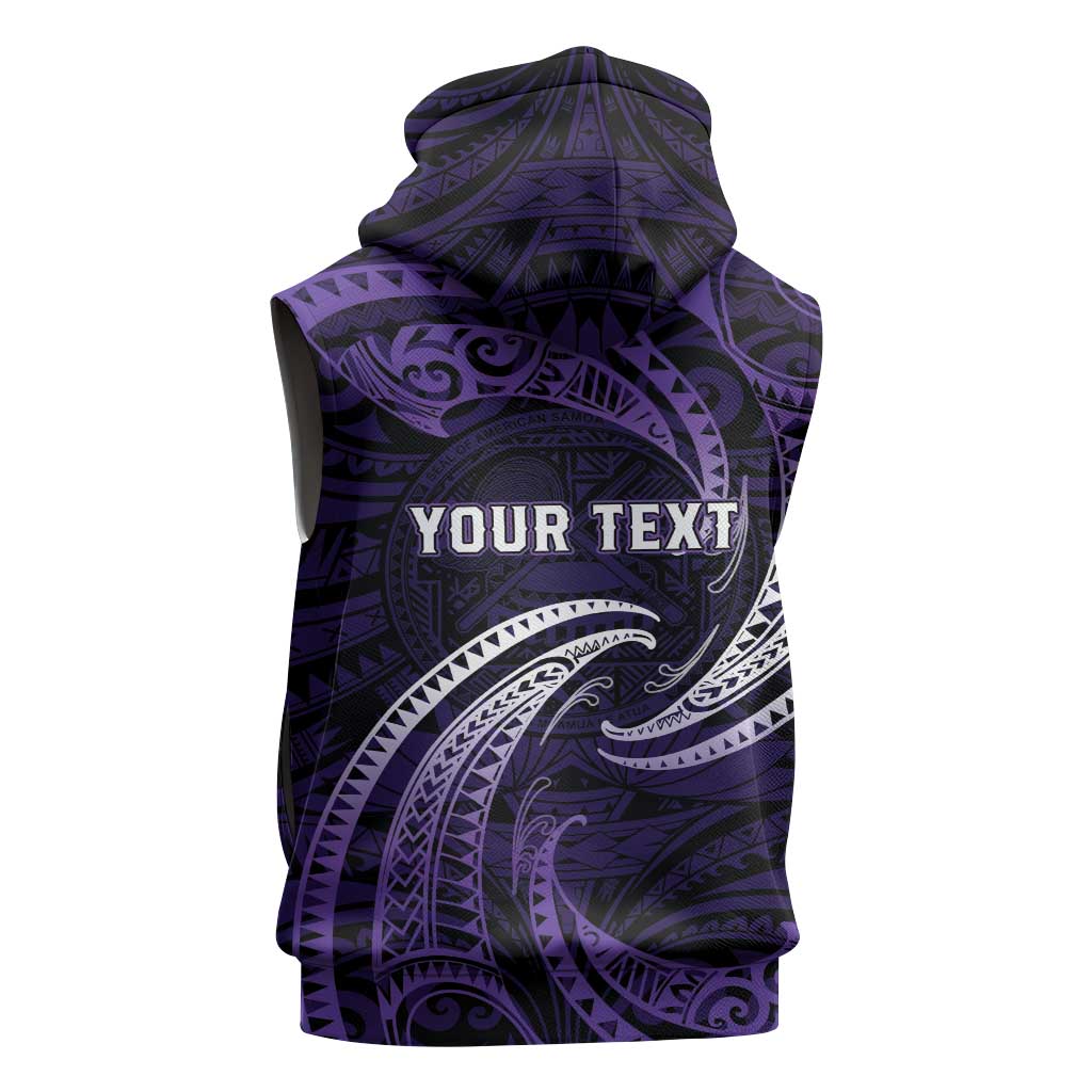 Manua Segaula American Samoa High School Personalized Sleeveless Hoodie Polynesian Wave Style - Polynesian Pride