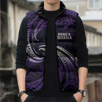 Manua Segaula American Samoa High School Personalized Sleeveless Puffer Jacket Polynesian Wave Style - Polynesian Pride