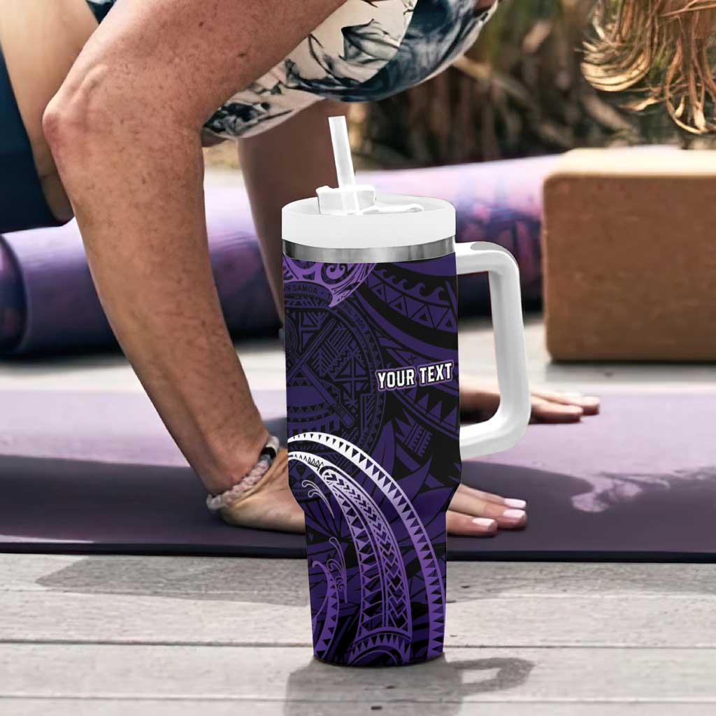 Manua Segaula American Samoa High School Personalized Tumbler With Handle Polynesian Wave Style