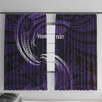 Manua Segaula American Samoa High School Personalized Window Curtain Polynesian Wave Style