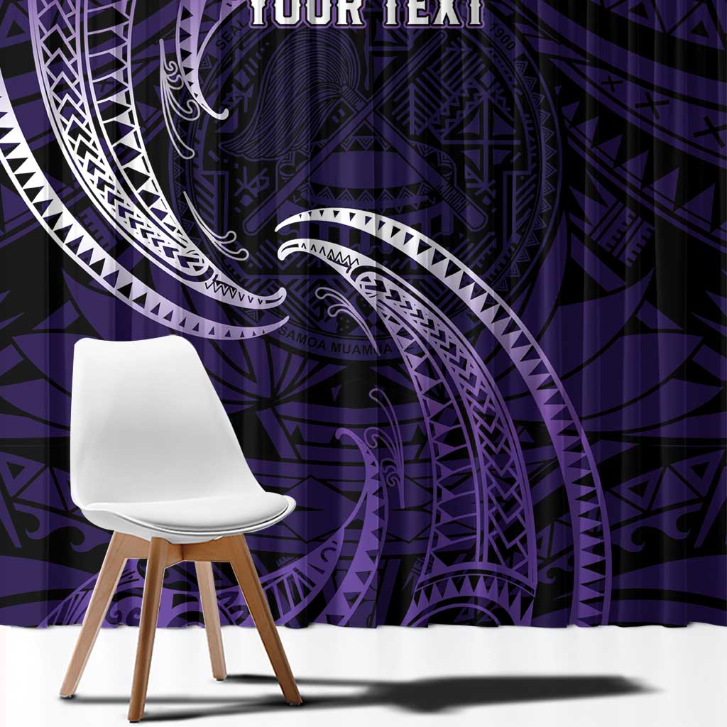 Manua Segaula American Samoa High School Personalized Window Curtain Polynesian Wave Style