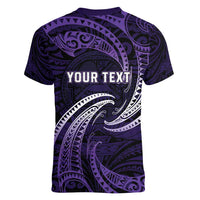 Manua Segaula American Samoa High School Personalized Women V-Neck T-Shirt Polynesian Wave Style