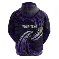 Manua Segaula American Samoa High School Personalized Zip Hoodie Polynesian Wave Style