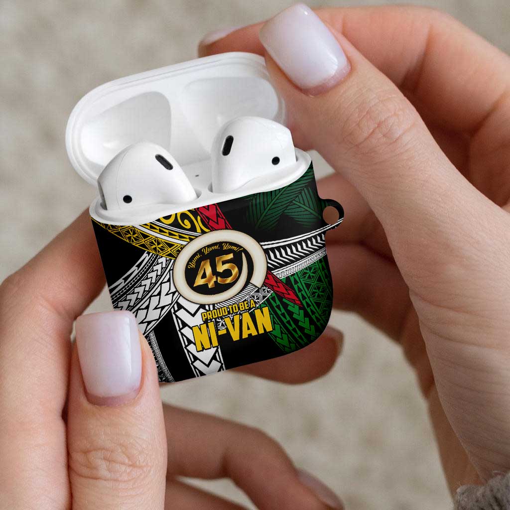 Ni-Van Vanuatu 45th Yumi Yumi Yumi AirPods Case Vanuatuan Boar Tusk Polynesian Pattern - Polynesian Pride