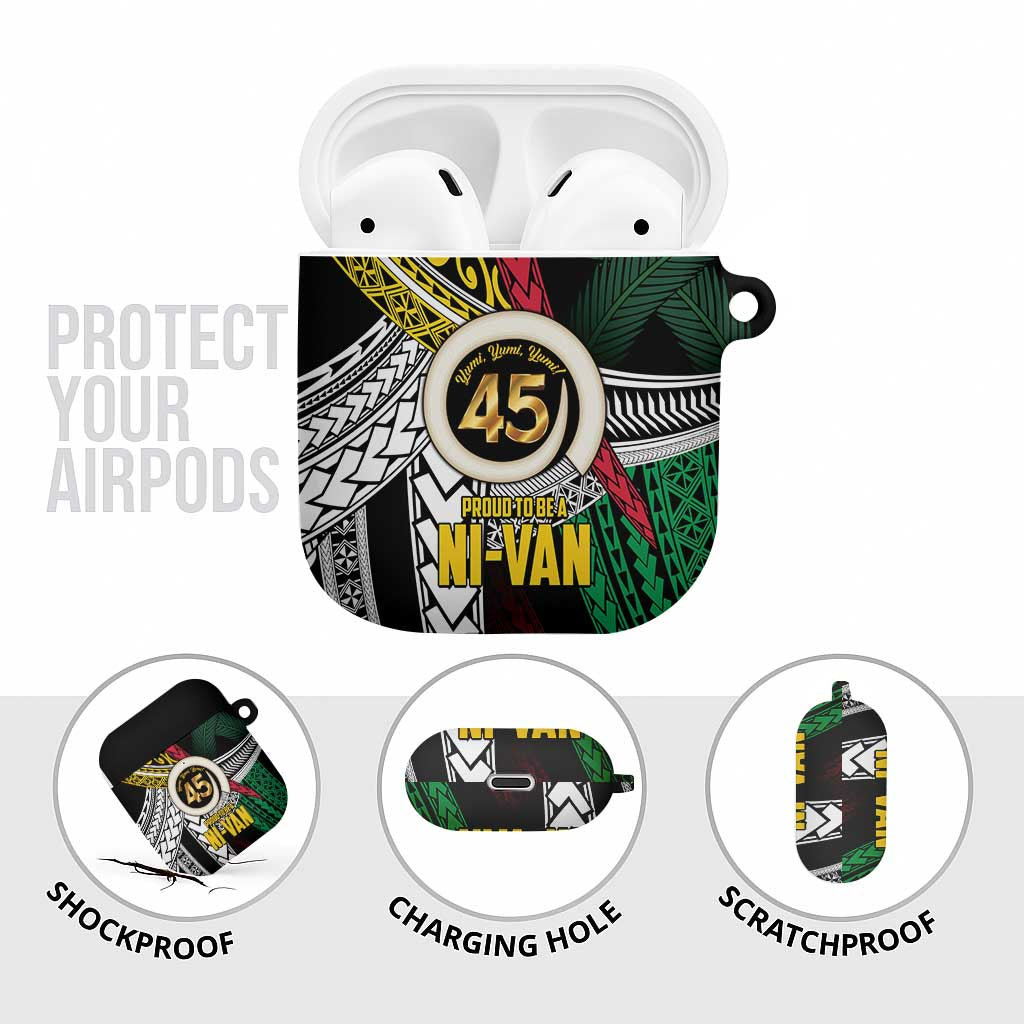Ni-Van Vanuatu 45th Yumi Yumi Yumi AirPods Case Vanuatuan Boar Tusk Polynesian Pattern - Polynesian Pride
