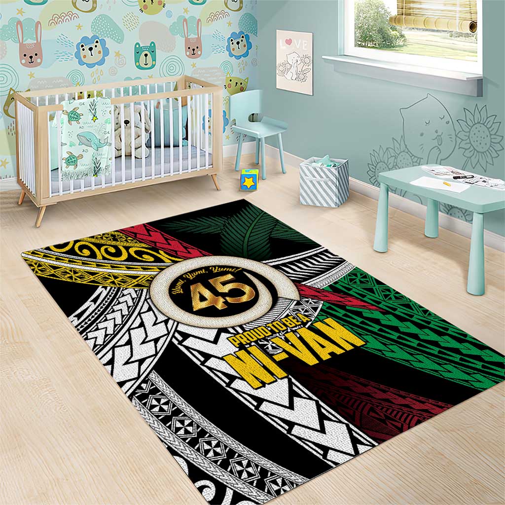 Ni-Van Vanuatu 45th Yumi Yumi Yumi Area Rug Vanuatuan Boar Tusk Polynesian Pattern