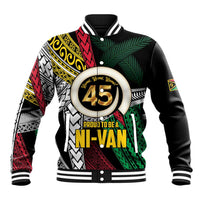 Ni-Van Vanuatu 45th Yumi Yumi Yumi Baseball Jacket Vanuatuan Boar Tusk Polynesian Pattern