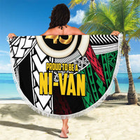 Ni-Van Vanuatu 45th Yumi Yumi Yumi Beach Blanket Vanuatuan Boar Tusk Polynesian Pattern