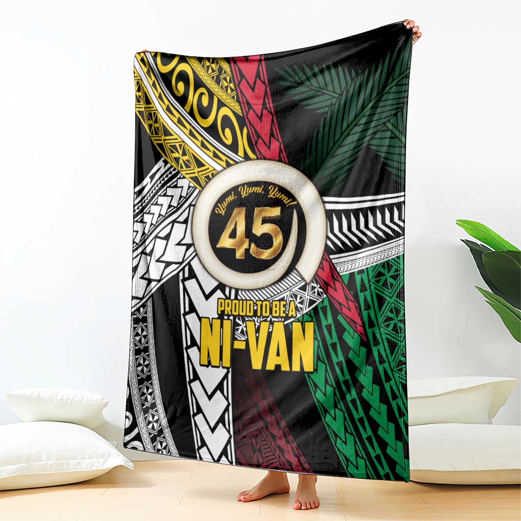 Ni-Van Vanuatu 45th Yumi Yumi Yumi Blanket Vanuatuan Boar Tusk Polynesian Pattern