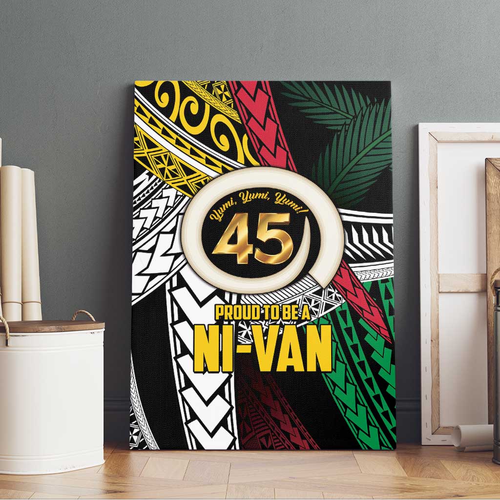 Ni-Van Vanuatu 45th Yumi Yumi Yumi Canvas Wall Art Vanuatuan Boar Tusk Polynesian Pattern
