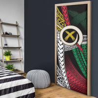 Ni-Van Vanuatu 45th Yumi Yumi Yumi Door Cover Vanuatuan Boar Tusk Polynesian Pattern - Polynesian Pride