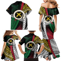 Ni-Van Vanuatu 45th Yumi Yumi Yumi Family Matching Mermaid Dress and Hawaiian Shirt Vanuatuan Boar Tusk Polynesian Pattern