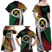 Ni-Van Vanuatu 45th Yumi Yumi Yumi Family Matching Off Shoulder Maxi Dress and Hawaiian Shirt Vanuatuan Boar Tusk Polynesian Pattern LT9 - Polynesian Pride