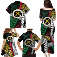 Ni-Van Vanuatu 45th Yumi Yumi Yumi Family Matching Puletasi and Hawaiian Shirt Vanuatuan Boar Tusk Polynesian Pattern