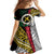 Ni-Van Vanuatu 45th Yumi Yumi Yumi Family Matching Short Sleeve Bodycon Dress and Hawaiian Shirt Vanuatuan Boar Tusk Polynesian Pattern