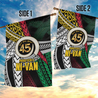 Ni-Van Vanuatu 45th Yumi Yumi Yumi Garden Flag Vanuatuan Boar Tusk Polynesian Pattern