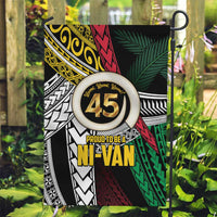 Ni-Van Vanuatu 45th Yumi Yumi Yumi Garden Flag Vanuatuan Boar Tusk Polynesian Pattern