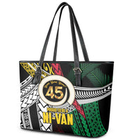 Ni-Van Vanuatu 45th Yumi Yumi Yumi Leather Tote Bag Vanuatuan Boar Tusk Polynesian Pattern
