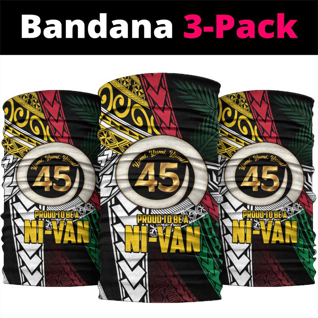 Ni-Van Vanuatu 45th Yumi Yumi Yumi Neck Gaiter Vanuatuan Boar Tusk Polynesian Pattern - Polynesian Pride