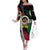Ni-Van Vanuatu 45th Yumi Yumi Yumi Off The Shoulder Long Sleeve Dress Vanuatuan Boar Tusk Polynesian Pattern