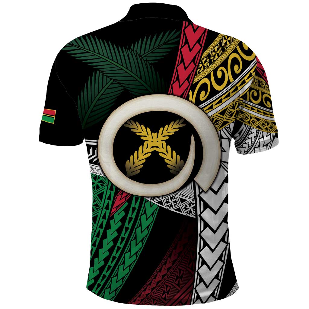 Ni-Van Vanuatu 45th Yumi Yumi Yumi Polo Shirt Vanuatuan Boar Tusk Polynesian Pattern LT9 - Polynesian Pride