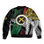 Ni-Van Vanuatu 45th Yumi Yumi Yumi Sleeve Zip Bomber Jacket Vanuatuan Boar Tusk Polynesian Pattern