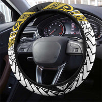 Ni-Van Vanuatu 45th Yumi Yumi Yumi Steering Wheel Cover Vanuatuan Boar Tusk Polynesian Pattern