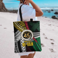 Ni-Van Vanuatu 45th Yumi Yumi Yumi Tote Bag Vanuatuan Boar Tusk Polynesian Pattern - Polynesian Pride