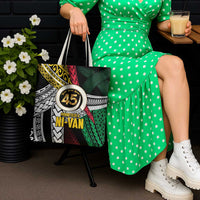 Ni-Van Vanuatu 45th Yumi Yumi Yumi Tote Bag Vanuatuan Boar Tusk Polynesian Pattern - Polynesian Pride