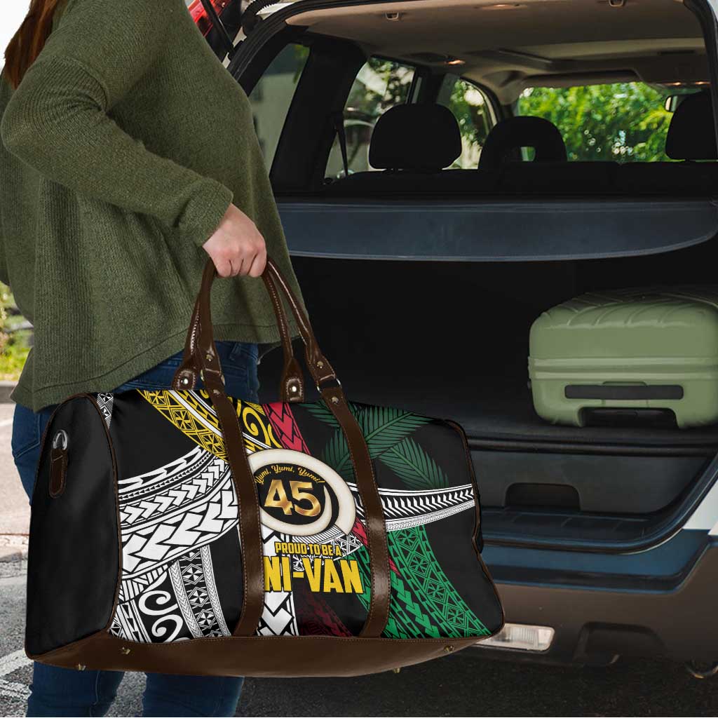 Ni-Van Vanuatu 45th Yumi Yumi Yumi Travel Bag Vanuatuan Boar Tusk Polynesian Pattern - Polynesian Pride