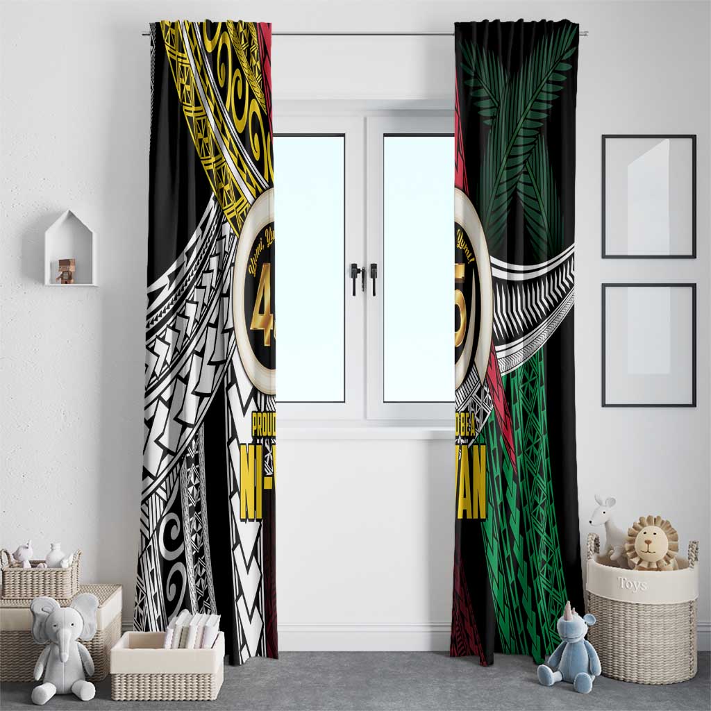 Ni-Van Vanuatu 45th Yumi Yumi Yumi Window Curtain Vanuatuan Boar Tusk Polynesian Pattern