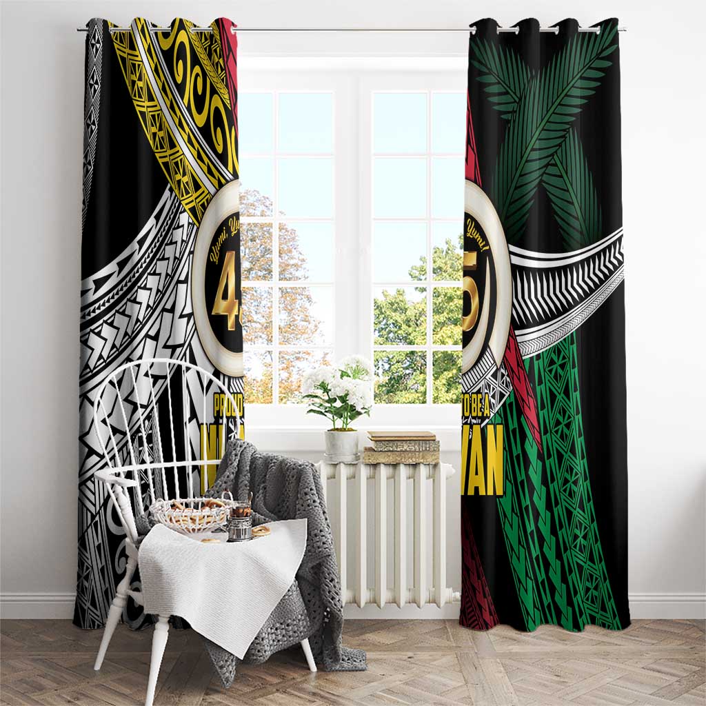 Ni-Van Vanuatu 45th Yumi Yumi Yumi Window Curtain Vanuatuan Boar Tusk Polynesian Pattern