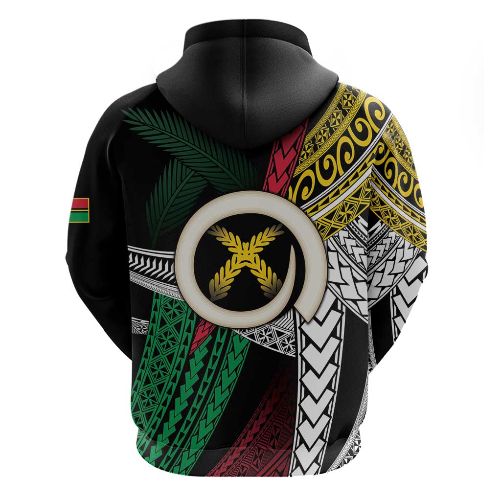 Ni-Van Vanuatu 45th Yumi Yumi Yumi Zip Hoodie Vanuatuan Boar Tusk Polynesian Pattern