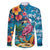 Hawaiian Flamingo Hibiscus Personalised Family Matching Short Sleeve Bodycon Dress and Hawaiian Shirt Blue Summer Tropical Flowers - Polynesian Pride