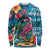 Hawaiian Flamingo Hibiscus Personalised Long Sleeve Shirt Blue Summer Tropical Flowers - Polynesian Pride