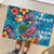 Hawaiian Flamingo Hibiscus Personalised Rubber Doormat Blue Summer Tropical Flowers - Polynesian Pride