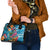 Hawaiian Flamingo Hibiscus Personalised Shoulder Handbag Blue Summer Tropical Flowers - Polynesian Pride