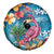 Hawaiian Flamingo Hibiscus Personalised Spare Tire Cover Blue Summer Tropical Flowers - Polynesian Pride