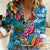 Hawaiian Flamingo Hibiscus Personalised Women Casual Shirt Blue Summer Tropical Flowers - Polynesian Pride