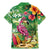 Hawaiian Flamingo Hibiscus Personalised Family Matching Mermaid Dress and Hawaiian Shirt Green Summer Tropical Flowers - Polynesian Pride