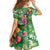 Hawaiian Flamingo Hibiscus Personalised Family Matching Off Shoulder Maxi Dress and Hawaiian Shirt Green Summer Tropical Flowers - Polynesian Pride
