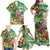 Hawaiian Flamingo Hibiscus Personalised Family Matching Off Shoulder Maxi Dress and Hawaiian Shirt Green Summer Tropical Flowers - Polynesian Pride