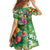 Hawaiian Flamingo Hibiscus Personalised Family Matching Short Sleeve Bodycon Dress and Hawaiian Shirt Green Summer Tropical Flowers - Polynesian Pride