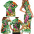 Hawaiian Flamingo Hibiscus Personalised Family Matching Short Sleeve Bodycon Dress and Hawaiian Shirt Green Summer Tropical Flowers - Polynesian Pride