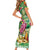 Hawaiian Flamingo Hibiscus Personalised Family Matching Short Sleeve Bodycon Dress and Hawaiian Shirt Green Summer Tropical Flowers - Polynesian Pride