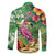 Hawaiian Flamingo Hibiscus Personalised Family Matching Tank Maxi Dress and Hawaiian Shirt Green Summer Tropical Flowers - Polynesian Pride